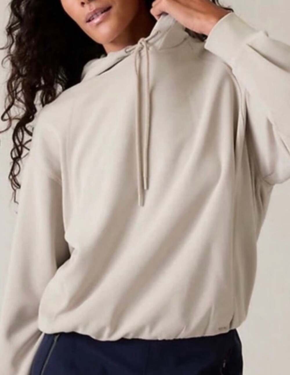 Athleta Seasoft bubble hem tencel blend hoodie